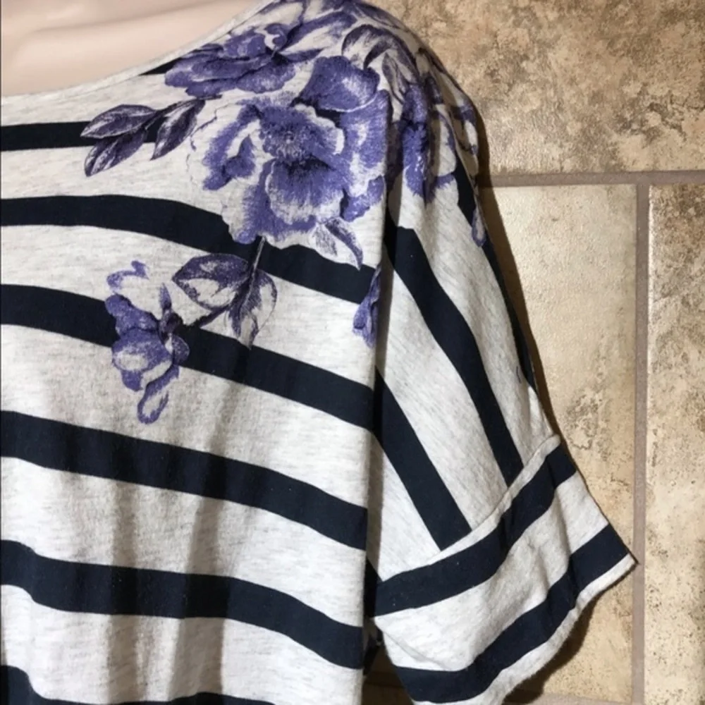 Anthropologie Pilcro and the Letterpress Striped Floral Shirt XS
